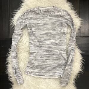 Lululemon Runderful Long Sleeve Space Dye Camo White Women's Size 2